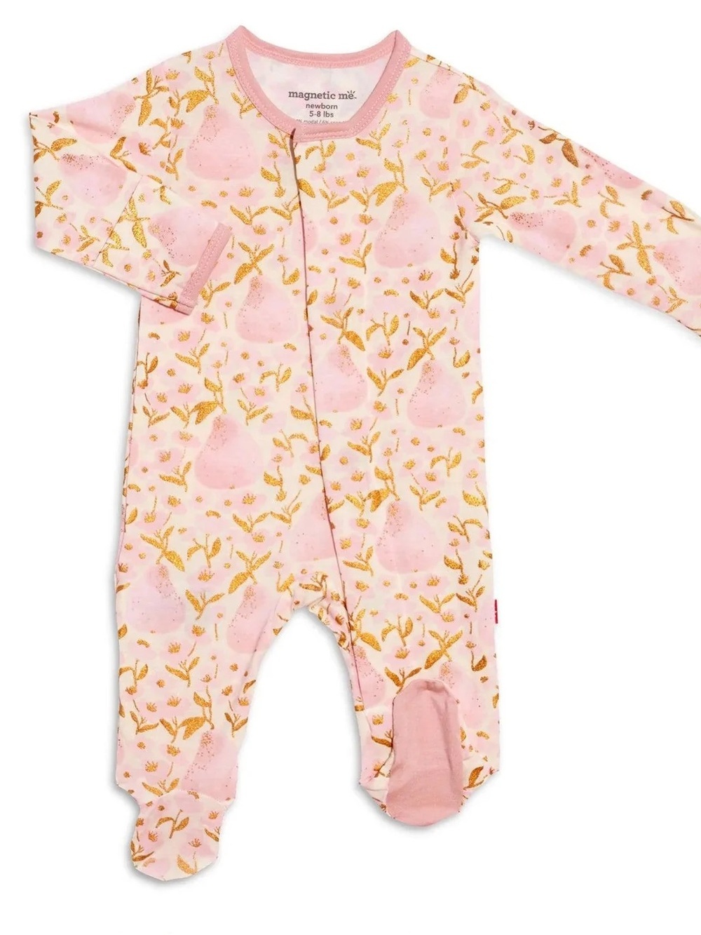 magnetic me Pink Floral Footed One-Piece for Kids pearadise 12-18 Mnths Preowned